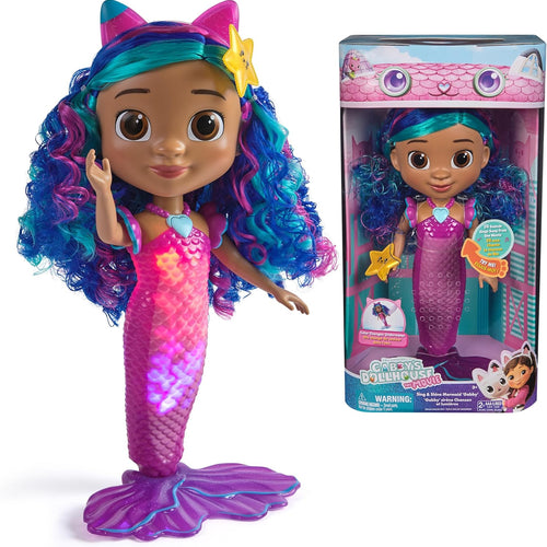 DreamWorks GABBY'S Dollhouse The Movie, Sing & Shine Mermaid Gabby, Waterproof Mermaid Doll with Lights & Sounds, Kids Toys for Girls & Boys Ages 3 and Up