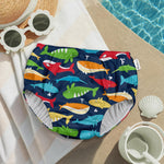 green sprouts baby boys Pull-up Reusable Absorbent Swimsuit and Toddler Swim Diaper, Navy Whale League, 3T US