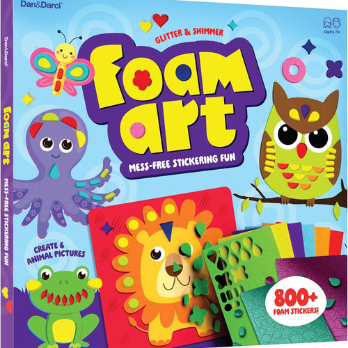Foam Sticker Art Craft for Kids - Toddler Arts & Craft - Mess Free Activity | Toddler Craft Kit for Ages 3-5 - Boys 4-6 Birthday Gift - DIY Kid Activities Ages 3 4 5 6 Years - 4 Year Old Boy Gifts