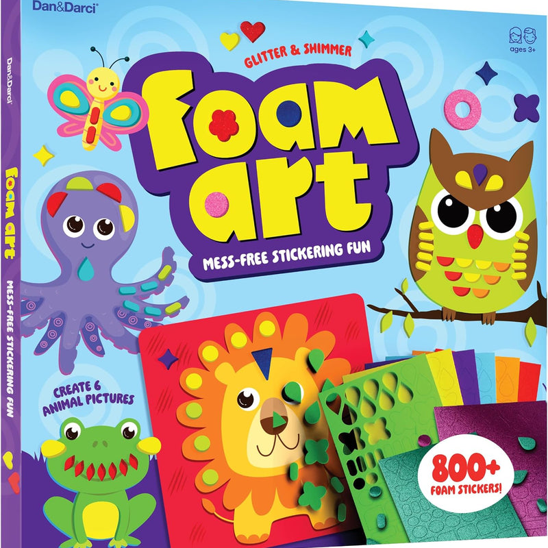 Foam Sticker Art Craft for Kids - Toddler Arts & Craft - Mess Free Activity | Toddler Craft Kit for Ages 3-5 - Boys 4-6 Birthday Gift - DIY Kid Activities Ages 3 4 5 6 Years - 4 Year Old Boy Gifts