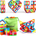 Coodoo Upgraded Magnetic Blocks for Learning STEM Toys Compatible with Major Brands Building Blocks