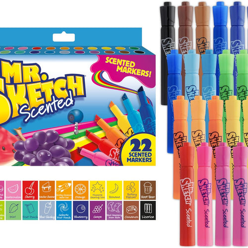 Mr. Sketch Scented Markers, Chisel Tip, Assorted Colors, 22 Count - Fun for Kids, Coloring, Spark Creativity, Arts & Crafts
