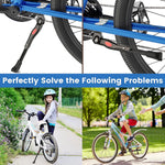 veckuson kickstand for kids bikes, 16-22 inch adjustable aluminum alloy center mount