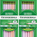 Ticonderoga Wooden Pencils, Pre-Sharpened, 2 HB Soft, Pastel Colors, 18 Count