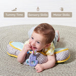Taf Toys Baby Tummy Time Support Pillow | Comfortable, Ergonomic Design for 2-6 Month Olds, Detachable Toys