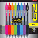 Pilot G2 Premium Refillable And Retractable Gel Ink Pens, Fine Point (0.7mm), 8 Colors, 8 Count (16606)