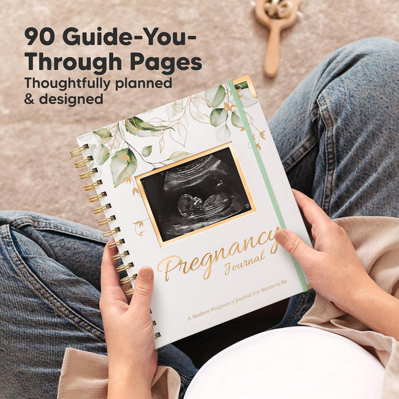 Pregnancy Journal for First Time Moms Gifts - 90 Pages Hardcover (Alpine) | Pregnancy Memory Book, Beautiful & Cute Baby Book Keepsake, Ultrasound Baby Scrapbook, Mom To Be Gift