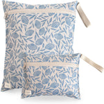 mushie Water Resistant Wet Bags | Large & Small Reusable Storage Bag for Baby Items and Travel | Zippered Pockets with Handle | Machine Washable, Set of 2 (Bees)