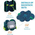 mommore Kids Backpack for Boys Girls 4-8 Kindergarten Elementary School Backpack with Lunch Box - 15” H Fit Folder