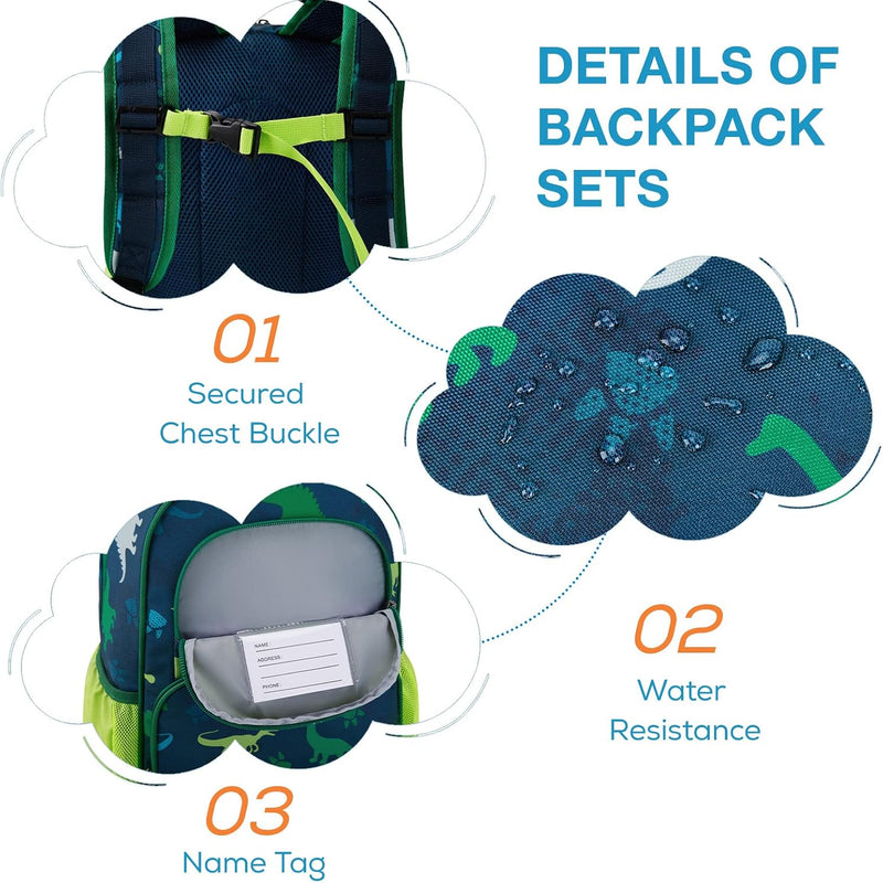 mommore Kids Backpack for Boys Girls 4-8 Kindergarten Elementary School Backpack with Lunch Box - 15” H Fit Folder