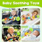 Topsochir Baby Sensory Toys 0-6 Months Music Animal Stuffed Plush Caterpillar Toy for Infant 0-3-6-12 Month Old Tummy Time with Mirror Crinkle Rattle Toys for Newborn Boys Girls Shower Birthday Gifts
