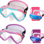 Swim Goggles Kids 6-14, Diving Mask No Tangle Strap，Water Goggles Nose Cover for JR / Youth