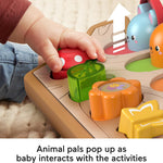 Fisher-Price Infant Activity Toy with 4 wood-accented activities for fine motor skill development