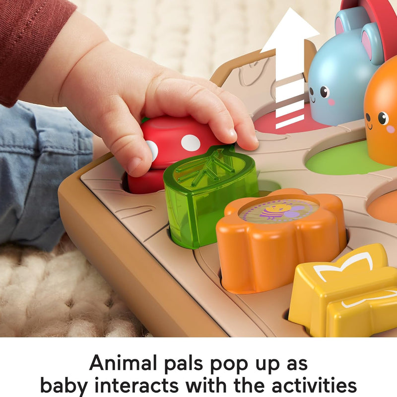 Fisher-Price Infant Activity Toy with 4 wood-accented activities for fine motor skill development