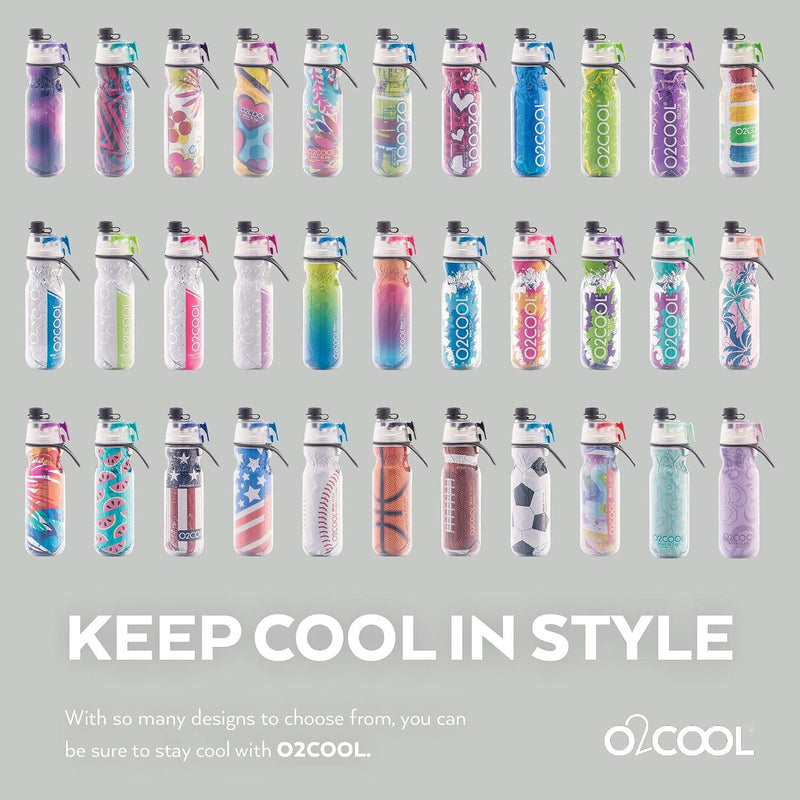 O2COOL Mist N Sip 20 oz Misting Reusable Sports Water Bottle Soccer | Yes