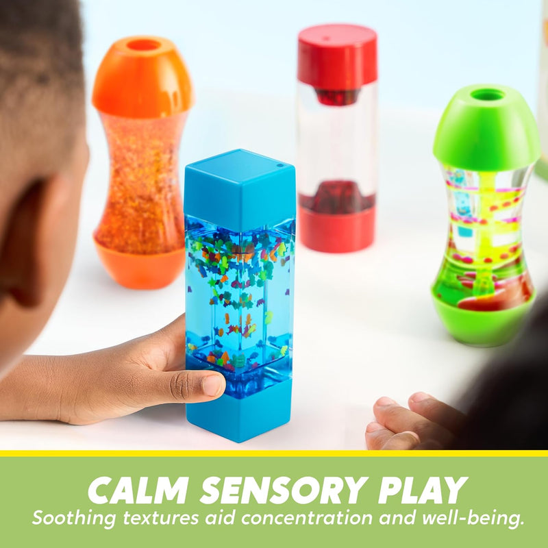 JOYIN 4-Pack Fidget Tubes: Sensory, Stress Relief Toys for Kids, Autism, Classroom