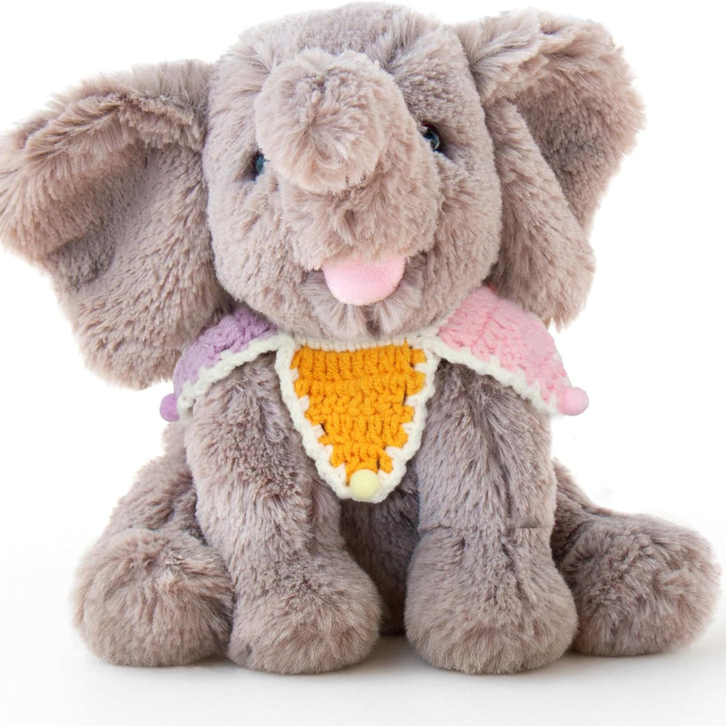 Hopearl Adorable Plush Calf Elephant Toy Floppy Elephish Ultra Soft Haggable Stuffed Animal Birthday Holiday Gift for Boys Girls Kids Toddlers, Gray, 9''