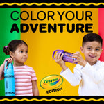 CamelBak Crayola Flip Straw Kids Water Bottle with Bite Valve, Tritan Renew Design for School and Everyday Use, 14oz, Violet