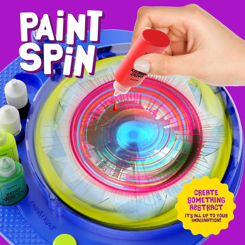 Paint Vortex Spin Art Machine - Kids Art Kit for Boys & Girls Ages 6+ | Motorized Spinner with Splash Guard, Metallic Paints & 20 Artboards - Birthday Gifts for Girls - Craft Kit