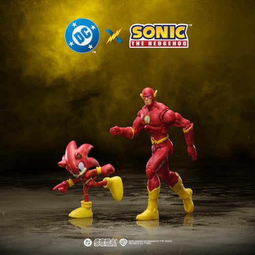 DC X Sonic Collectable Action Figure Multipack Pair of Sonic as The Flash and The Flash Himself! Featuring Multiple Points of Articulation for Action-Packed Posing