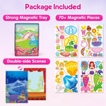 Mocoosy Magnetic Dress Up Dolls for Girls, Princess Mermaid Fairy Ballerina Magnet Doll Playset, Travel Game Airplane Car Road Trip Activity Essential Toy Birthday Gift for Toddler Girl Age 3 4 5 6 7