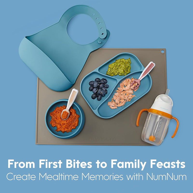 NumNum Baby Spoons Self Feeding 6 Months, 6-Pack Rainbow | First Stage Silicone Pre Spoon Utensils For Baby Led Weaning, BPA Free Baby Feeding Essentials, Dishwasher Safe