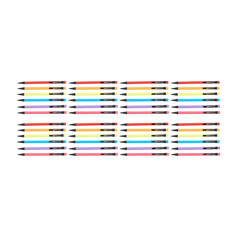 Amazon Basics Mechanical Pencils 0.7mm for Writing, Drawing, School and Office Supplies, Multicolor, 24-Pack