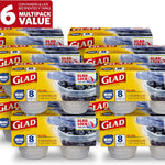 Glad GladWare Mini Round Food Storage Containers, 4 Oz, 8 Count | BPA-free, lock-tight seal for snacks, portion control, and on-the-go; reusable and stackable