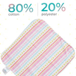 Spasilk Washcloths for Newborn Boys and Girls, Soft Terry Baby Washcloths, Baby Essentials, Ideal, Pink Lines, Pack of 10