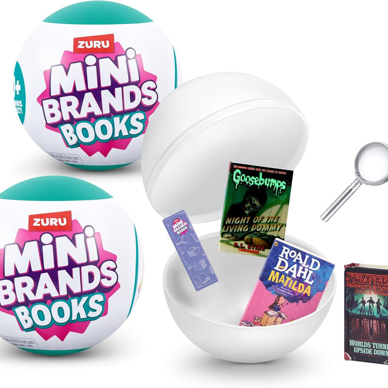 Mini Brands Books Capsule by ZURU Real Miniature Book Brands Collectible Toy, Capsules of 5 Mystery Miniature Books with Real readable Pages and Accessories for Kids, Teens, Adults (Single Capsule)
