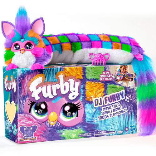 Furby DJ Interactive Toy, 32-Inch, Snuggly Electronic Plush, Music, Lights, Games, Speaks English & Furbish