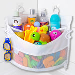 2 x Mesh Bath Toy Organizer + 8 Ultra Strong Hooks - Perfect Bathtub Toy Holder & Bathroom or Shower Caddy for Kids & Toddlers