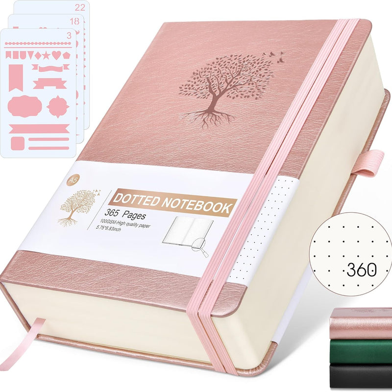 Lined Journal Notebook -365 Pages A5 Thick Journals for Writing Ruled Notebook, Hardcover Leather Journal for Women Men Daily Journal Notebook for Work, Note Taking, 100Gsm Lined Paper( 5.75'' X 8.38'' Green)
