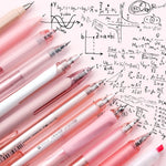 Four Candies Gel Pens, Cute Pink Pens Black Ink, 0.5mm Fine Point, 12-Pack | Back to School Supplies, Office Essentials for Women, Girly Stationery Set, Aesthetic Desk Decor & Accessories - Rose