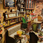 CUTEBEE Book Nook Kit - DIY Miniature House Coffee Shop Dollhouse Kit for Adults, Booknook Tiny House Bookshelf Decor 3D Wooden Puzzle, Gifts for Family, Friends (Corner Coffee Shop)