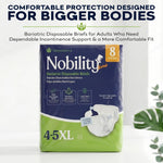 4-5xl Adult Diapers for Women and Men - 8 Bariatric Disposable Briefs with Tabs and Stretchable Side Panels - 100% Breathable with Maximum Absorbency