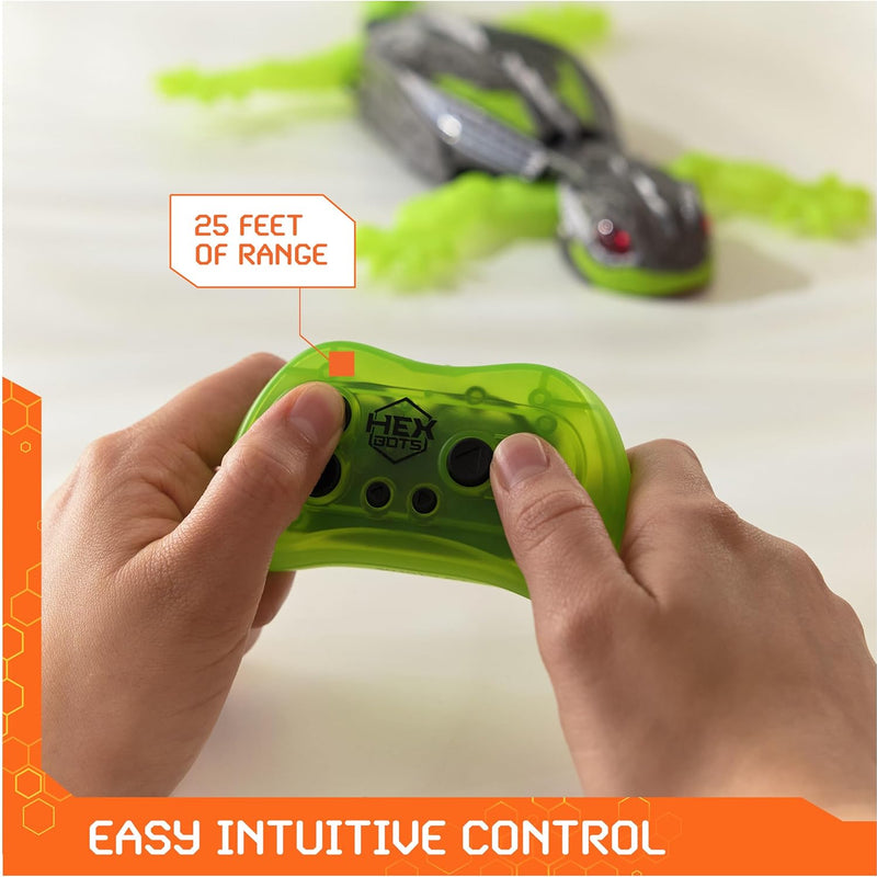 Official HEX BOTS Wall Crawler Gecko with rechargeable remote control and realistic gecko design for kids