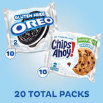 OREO Sandwich Cookies & CHIPS AHOY! Chocolate Chip Cookies Gluten Free Variety Pack, 20 Snack Packs | Chocolate Sandwich Cookies, Chocolate Chip Cookies, Individually Wrapped