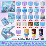 Magnetic Blocks - 100Pcs 0.8in Magnetic Building Block for Kids Ages 4-8, Transparent Magnet Block Blue Princess Castle, Frozen Magnetic Cubes Tiles Princess Toy for Girl 3 4 5 6 7 8-12 Birthday Gift