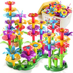 81-Piece Flower Garden Building Toys Set for Girls Ages 3-6, Building Educational Stem Toys with Storage Box