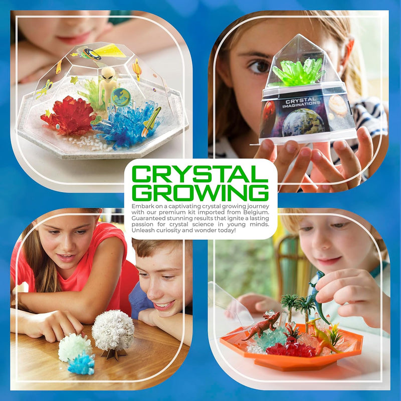 Crystal growing science experiment kit for kids, teens, boys & girls, DIY STEM toy lab