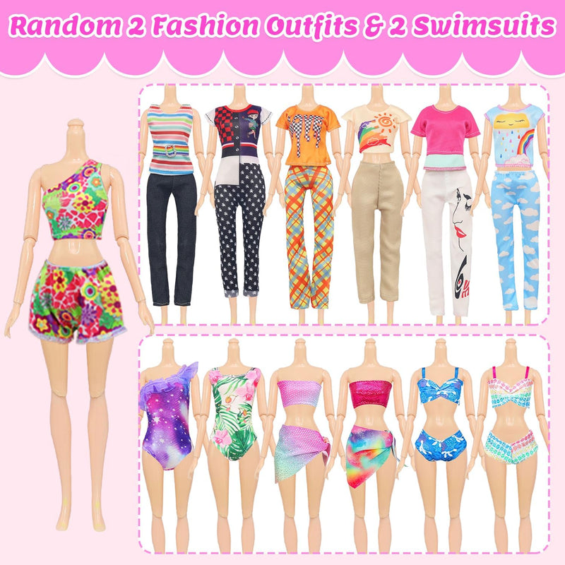 ZITA ELEMENT 101 Pcs Doll Clothes and Accessories Ramdom Style Gift Box Package, 5 Wedding Gowns 2 Fashion Dresses 2 Casual Outfit 2 Swimsuits 67 Accessories for 11.5 inch Doll Clothes for Age 3-10