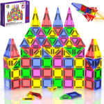 Mini Magnetic Tiles, 40 PCS tin travel magnetic tiles for kids age 3+, STEM educational building set