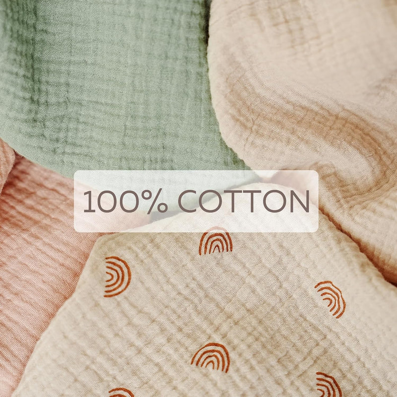 MairMore 100% Muslin Cotton Nursing Cover with Arch Neckline for Women | Large & Breathable Nursing Apron, Multi-Use Breastfeeding & Stroller Cover, Full Privacy for Mom & Baby (Ivory rainbow)