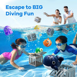 Funscape Kids Pool Diving Toy, Water Swimming Dive Game, Toddler Bath Toys | 6 Fish Cages 6 Floating Animals, Fun Swim Pool Game Outdoor Beach Lake Summer Party Gifts 3 4 5 6 7 8 10 12 Year Old Boy Girl