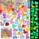 Luminous mini Resin Animals to Hide 120 Pcs Tiny Resin Animals Glow in The Dark for Miniature Fairy Garden Decoration Accessories Micro Landscape Aquarium Potted Decoration
