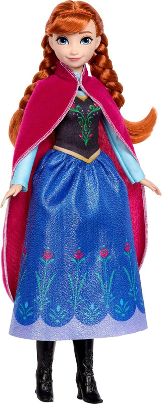 Mattel Disney Frozen Anna Fashion Doll in Sparkling Removable Dress, Cape & Boots and Braided Hair, Posable & Collectible, Inspired by Movie