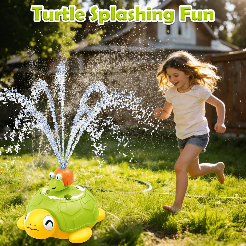 Sprinkler for Kids Water Toys: 3-in-1 Turtle Sprinkler Toys | 360° Rotating Spray, Snail Plash Ring Toss Game, Backyard Outdoor Summer Water Game, For Boys Girls for Kids Ages 3-8