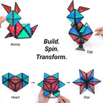 tosy 1 billion shape magnetic pyramid stone, 12 pieces, 243 magnets, holographic design, puzzle and STEM toy