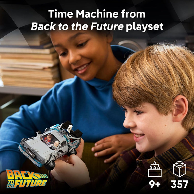 LEGO Speed Champions Time Machine Building Toy, 2 Minifigures, 2 Build Modes, Ages 9+